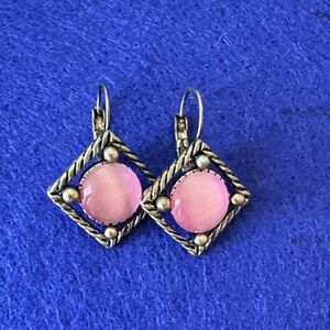 Elegant Pink and Gold Earrings